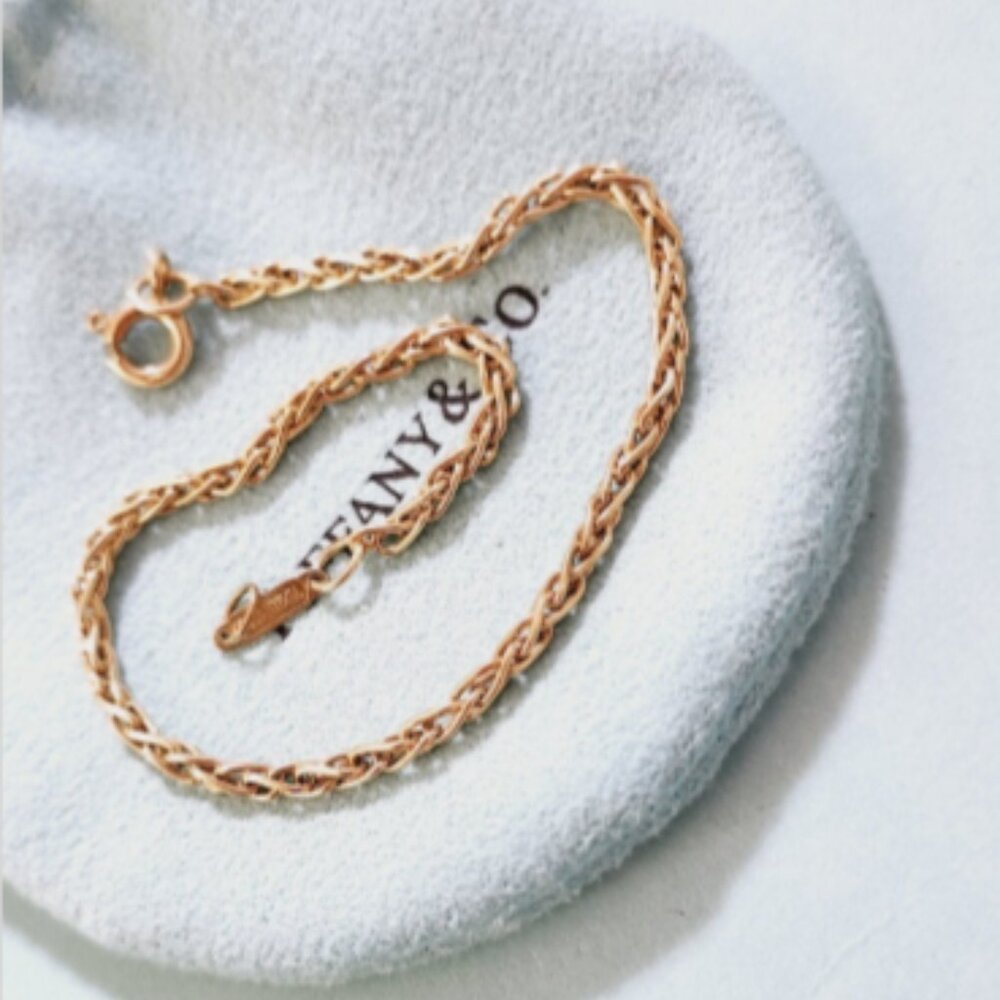 Tiffany & Co 18k Gold Weave Bracelet Woven Russian Style, Beautiful! Boxed